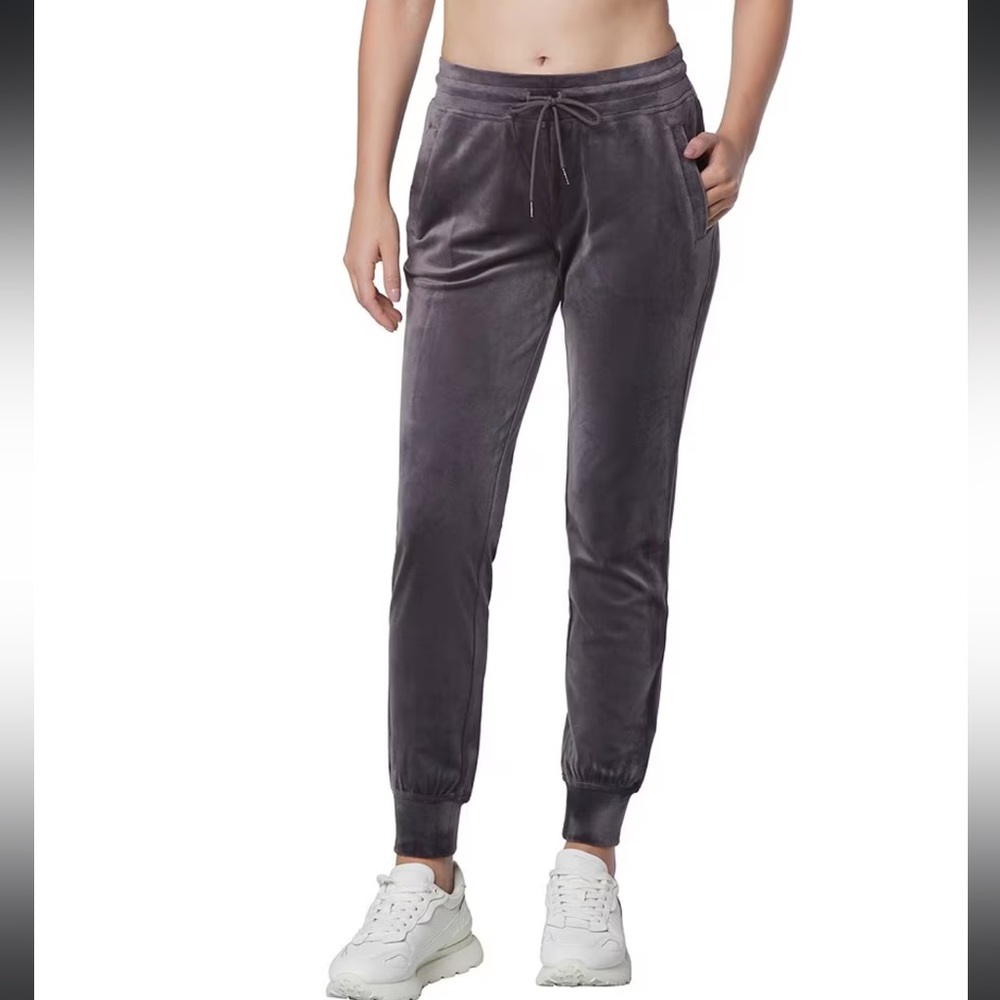 Andrew Marc Sport Black Velvet Drawstring Waist Women’s Jogger Pants, 3X, 3G 3TG